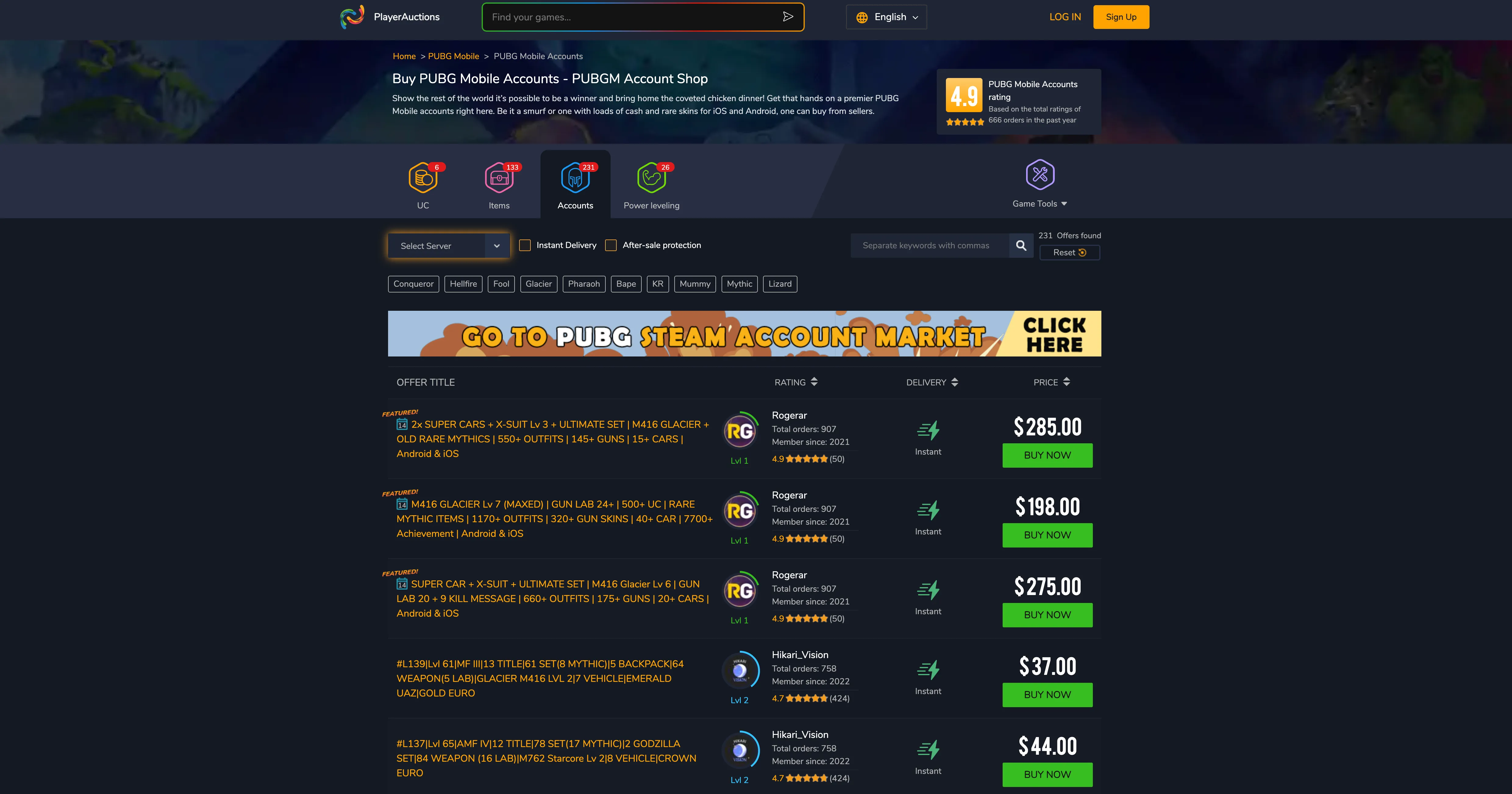PlayerAuctions pubg mobile